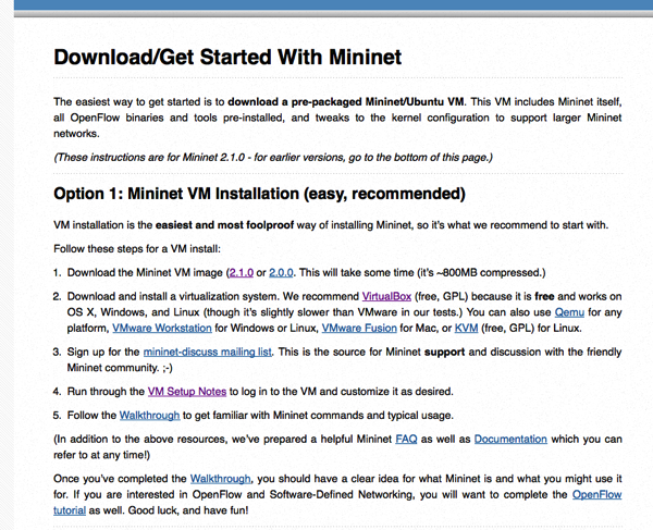 mininet on VirtualBox on MacOS Xやってみる Part1